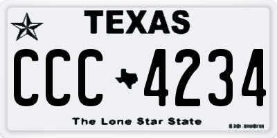 TX license plate CCC4234