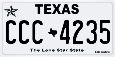 TX license plate CCC4235