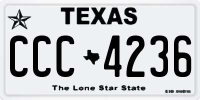 TX license plate CCC4236