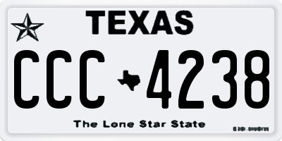 TX license plate CCC4238
