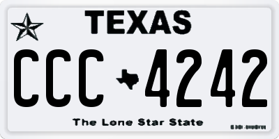 TX license plate CCC4242