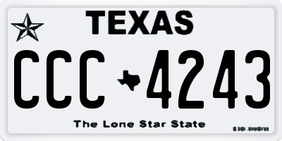 TX license plate CCC4243