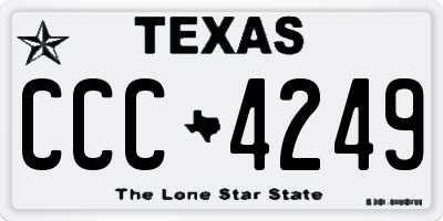 TX license plate CCC4249