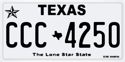 TX license plate CCC4250
