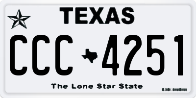 TX license plate CCC4251