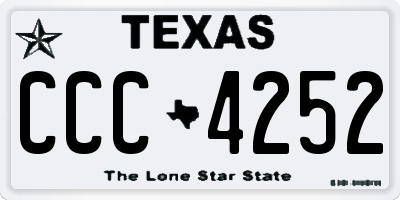 TX license plate CCC4252
