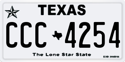 TX license plate CCC4254