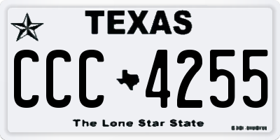 TX license plate CCC4255