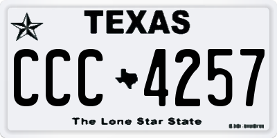 TX license plate CCC4257