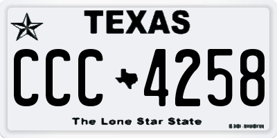 TX license plate CCC4258