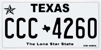 TX license plate CCC4260