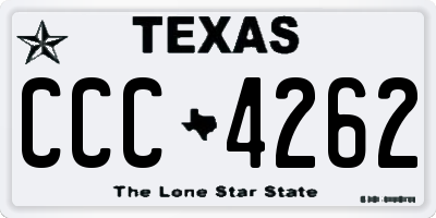 TX license plate CCC4262