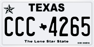 TX license plate CCC4265