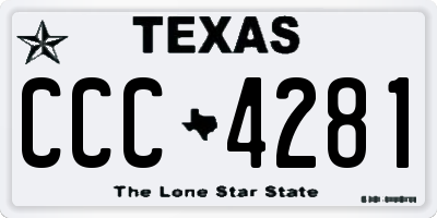 TX license plate CCC4281