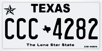 TX license plate CCC4282