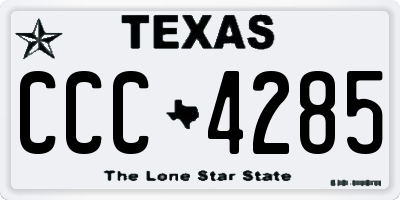 TX license plate CCC4285