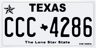 TX license plate CCC4286