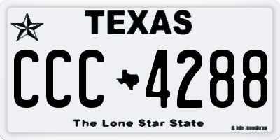 TX license plate CCC4288