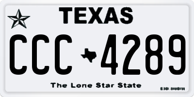 TX license plate CCC4289