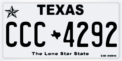 TX license plate CCC4292