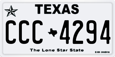 TX license plate CCC4294
