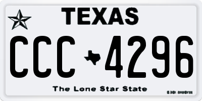 TX license plate CCC4296