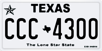 TX license plate CCC4300