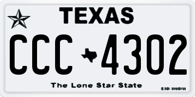 TX license plate CCC4302