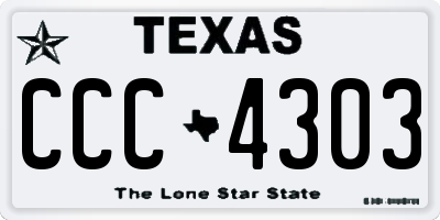 TX license plate CCC4303