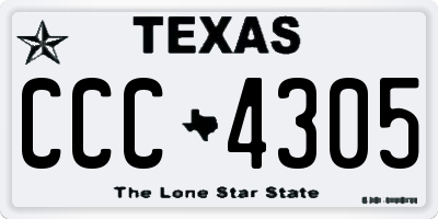 TX license plate CCC4305