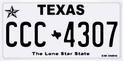 TX license plate CCC4307