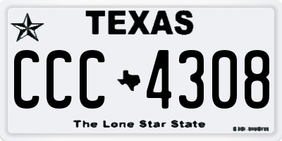 TX license plate CCC4308