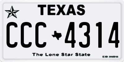 TX license plate CCC4314