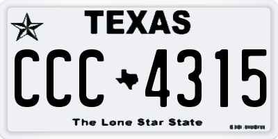 TX license plate CCC4315