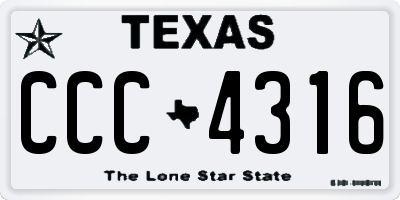 TX license plate CCC4316