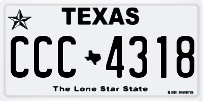 TX license plate CCC4318