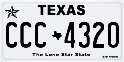 TX license plate CCC4320