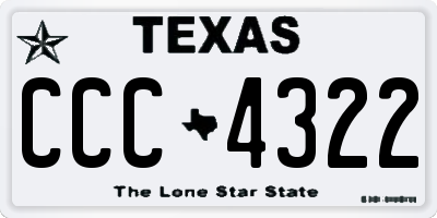 TX license plate CCC4322