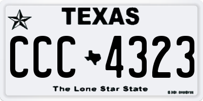 TX license plate CCC4323