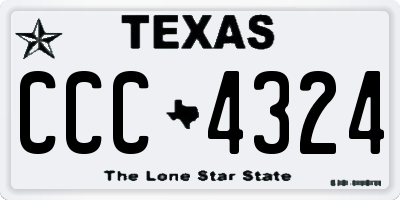 TX license plate CCC4324