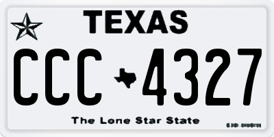 TX license plate CCC4327