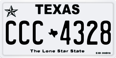 TX license plate CCC4328