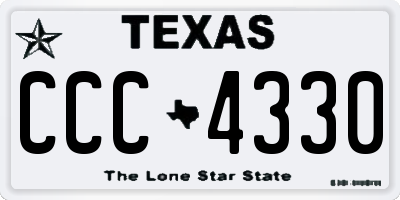 TX license plate CCC4330
