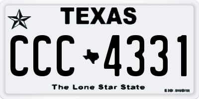 TX license plate CCC4331