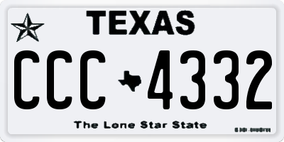 TX license plate CCC4332