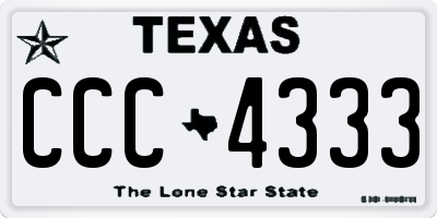 TX license plate CCC4333