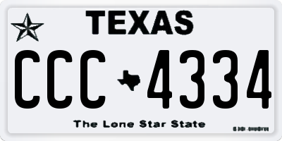 TX license plate CCC4334