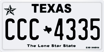 TX license plate CCC4335