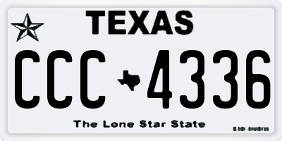 TX license plate CCC4336