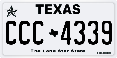 TX license plate CCC4339
